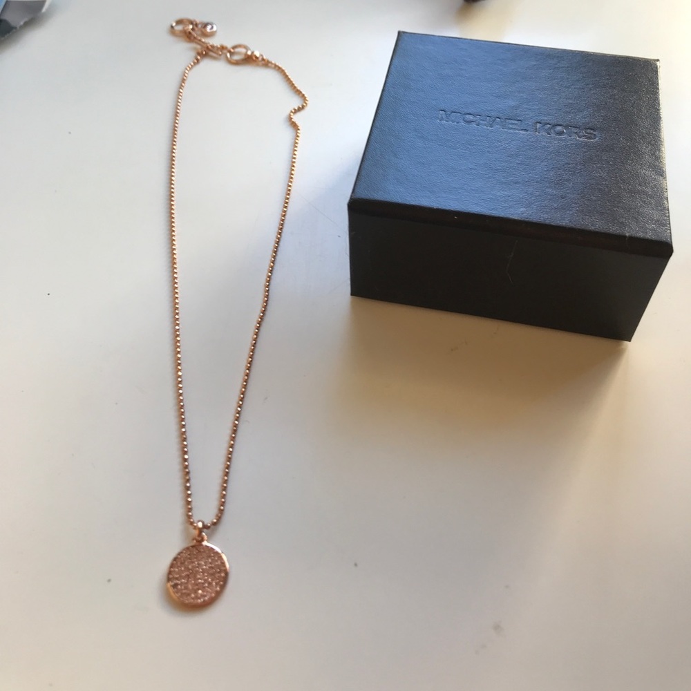 Michael Kors rose gold necklace-dust bag and box !